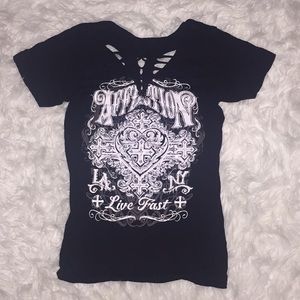Affliction ripped back top